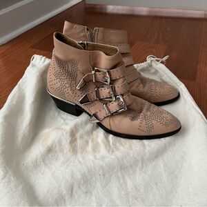 Chloe Susanna Leather Ankle Boots